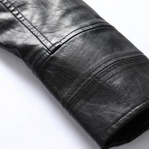Chaqueta de moto de piel sintética para hombre Traje de carreras de invierno de cuero de motocicleta de moda informal con cremallera superior - Product Image 6