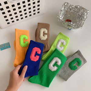 2024 Custom High Jacquard Crew <b>Socks</b> <b>for</b> <b>Women</b> 100% Cotton Three-dimensional Embroidery Winter Street Sports Cuff Street Ins - Product Image 5