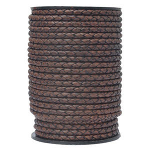 Cordon en cuir véritable de bonne qualité 3 mm 4 mm 5 mm, cordon en cuir rond tressé pour la fabrication de bracelets et de bijoux fancycordsindia.com - Product Image 1