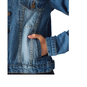 Nouveauté 2024, petite quantité minimale de commande, jean denim avec logo personnalisé, tenue d'automne décontractée, veste jean personnalisée, marque et logo pour femmes - Product Image 4