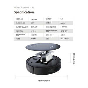 Aspirateur robot 2-en-1 double mode, aspiration des poils d'animaux, auto-rechargeable, pour sols durs et tapis à poils ras, en plastique durable - Product Image 1