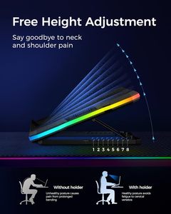 Best Laptop <b>Cooling</b> <b>Pad</b> USB Laptop Cooler 9 Quiet Fans 15.6"-19.3" Gaming Laptop Fan Height Adjustable - Product Image 4