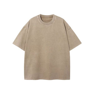 T-shirt décontracté homme 2025 de haute qualité, coupe oversize à épaules tombantes, manches courtes, en jersey uni de coton/fibre de bambou respirant, grande taille - Product Image 3