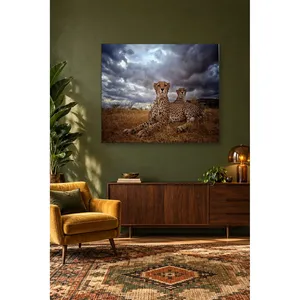 Impression sur toile Fida : Deux guépards sous un ciel agité - Product Image 4
