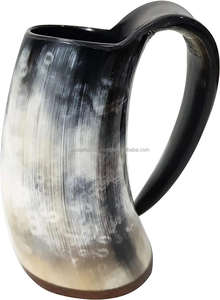 Chope en corne de style viking tasse artisanale écologique pour bière Ale Mead bière bière froide boisson traditionnelle rustique quantité en vrac - Product Image 4