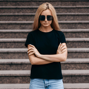 Camiseta Clásica para Mujer, Tejido Elástico Cómodo, Corte Moderno, Color Sólido, Ideal para Uso Casual en la Oficina, Ropa de Calle, Calidad de Exportación - Product Image 6