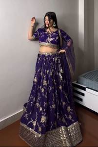 Tenues de mariage Tennecy de haute qualité Designer Lehenga Choli avec Dupatta avec broderie - Product Image 2