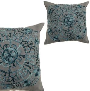 Funda de Almohada Hecha a Mano Crewel, Funda de Cojín de Algodón con Diseño de Planta de Hoja Floral Hermosa PARA EL Hogar, Hotel, Granja - Product Image 4