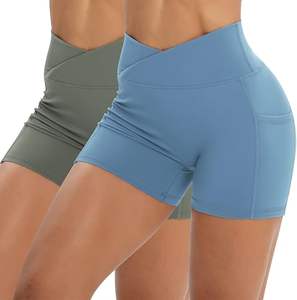Haute tendance Yoga femmes courtes taille croisée Active Gym 100% Polyester extensible Yoga avec une qualité élevée et supérieure - Product Image 4
