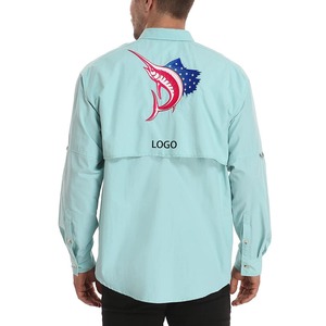 เสื้อตกปลาผู้ชายแขนสั้นระบายอากาศแห้งเร็วแบบกำหนดเองจากโรงงาน - Product Image 2