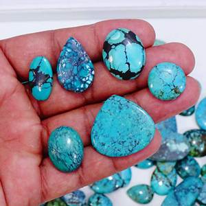 Cabochon en pierre naturelle du Tibet Turquoise pierre précieuse en vrac véritable produit en vrac fait à la main personnalisé - Product Image 2