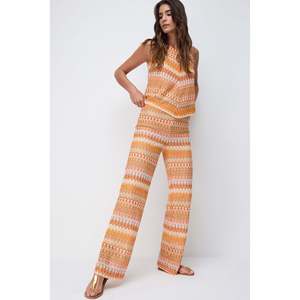 Pantalones Anchos con Cintura Elástica y Estampado Étnico - Product Image 3