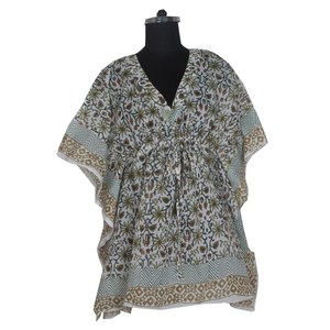 Bloc imprimé sans manches Maxi coton indien Maxi robes pour femmes KFCS055 coton été Maxi robe 100% organique porter concepteur - Product Image 1