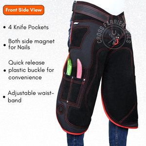 Custom Farrier Apron Chaps Hybrid Leather Canvas Apron Adjustable Waist Magnetic Nail Holder Hoof Pocket Blacksmithing - Product Image 3