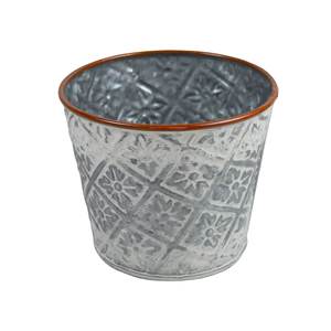 Pot de fleurs ovale en métal galvanisé design attrayant avec poignées, pot de fleurs en métal d'intérieur et d'extérieur pour la décoration de jardin et de la maison - Product Image 6