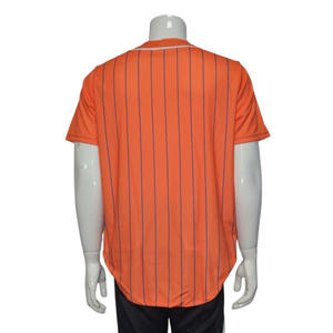 Ensemble d'uniformes de baseball personnalisés de couleur orange, respirant, en polyester, imprimé par transfert thermique, vêtements d'équipe, OEM, maillot d'entraînement sportif - Product Image 2