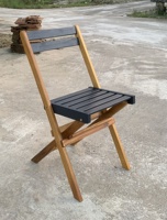 Ensemble de salle à manger pliable en bois d'acacia traditionnel - 5 pièces - Meubles d'extérieur pour appartement, hôpital, salon - Utilisation intérieure/extérieure