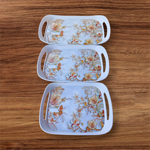 Vente en gros VKL Plateau de service en mélamine avec logo personnalisé Plateaux roulants de fabricants de taille moyenne Plateau de service en mélamine en plastique de qualité supérieure - Product Image 5