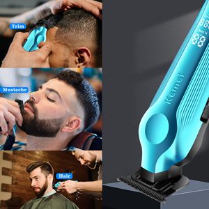 Tondeuse à cheveux sans fil à lames à écartement zéro pour hommes, rechargeable, avec lame en T, LED, prise US, alimentée par batterie - Product Image 1