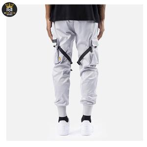 กางเกงคาร์โก้ผ้าแคนวาสระบายอากาศทรงปกติพรีเมียมขายส่งปี 2025 มีกระเป๋า กระดุม ด้านหน้าเรียบ ปรับแต่งโลโก้ที่เอวได้ - Product Image 4