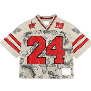 Uniforme de fútbol americano Vintage de fabricante personalizado, jersey de malla de punto de gran tamaño con cuello en V, de fútbol americano para hombre - Product Image 5