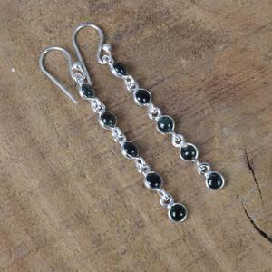 Boucles d'oreilles en argent sterling 925 faites à la main de style bohème bijoux en agate de mousse pour les filles lors d'occasions d'anniversaire ou de mariage - Product Image 3