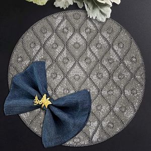 Impresionante Mantel Individual con cuentas de vidrio gris plateado para mesa de comedor, cocina, sala de estar, manteles duraderos con cargador de lujo para fiestas - Product Image 3