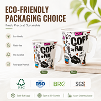 Vaso de Papel para Bebidas Calientes con Asa, para el Hogar, Cocina, Chocolate Caliente, Universal, Certificado de Grado Alimenticio, Libre de BPA, No Tóxico
