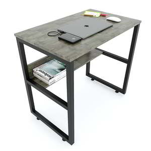 Mesa Minimalista SIBA 80x50x75(cm) con Estructura de Hierro y Estante para Libros FD68039, Mesa para Computadora Portátil y de Escritorio para Dormitorio u Hotel - Product Image 1