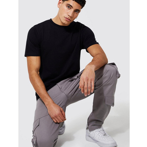 T-shirt basique à encolure ras du cou pour hommes T-shirt d'été léger en coton à bobine grande taille - Product Image 3