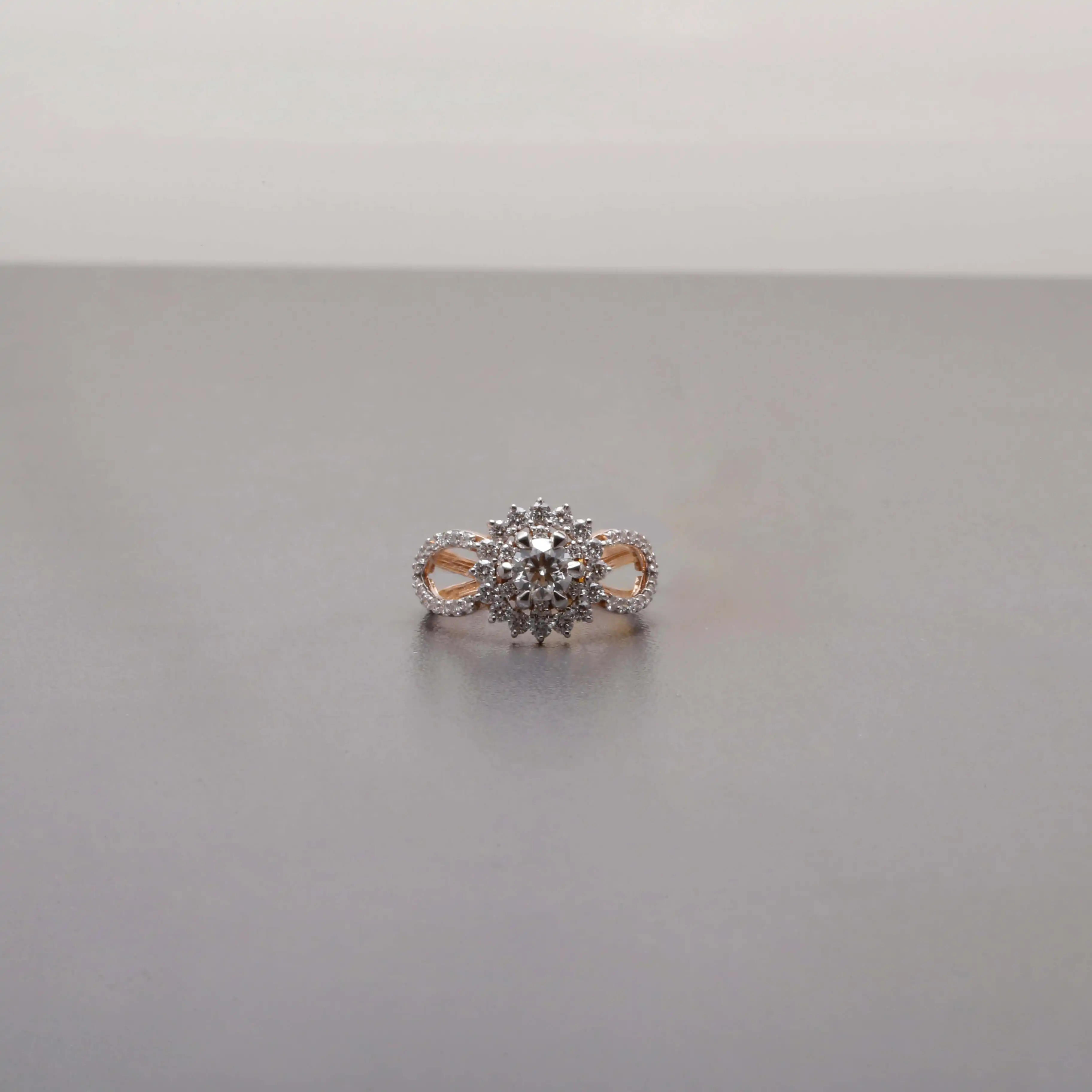 Женское модное кольцо с уникальным узором в виде Ореола, украшенное стразами из чистого золота 14 КТ