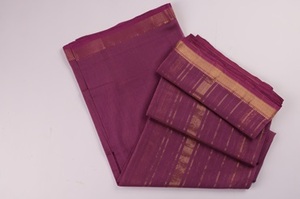 Rassta Jari Studio et Accessoires de Mode Saree 100% Coton Biologique 120g Teint Uni Modèle INF10 - Product Image 2