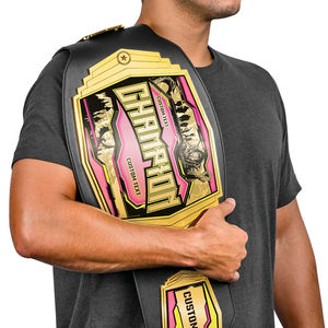 Cinturón de Campeonato de Cuero Genuino Personalizado, Ligero, de Alta Calidad, Duradero y Ecológico para Peleas de MMA, Boxeo, UFC, WBC - Product Image 1