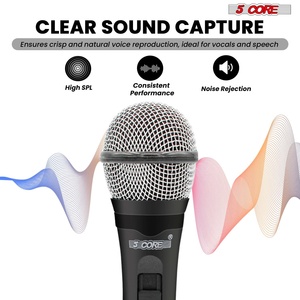 Microphone dynamique XLR 5Core pour karaoké, chant et studio, micro portable - Product Image 5