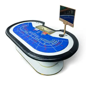 Exquisite Customized Casino Luxury Baccarat Poker Table Quality Poker Gambling Table With Chip Box