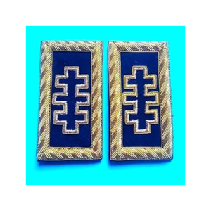 Chevalier Templier Passé Grand Maître Épaulettes Golden Bullion Bas quantité minimale de commande chevalier Templier Passé Grand Maître Épaulettes - Product Image 6