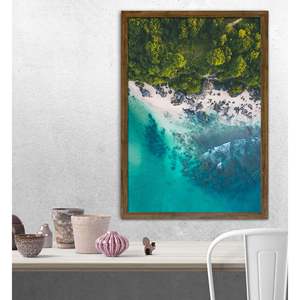 Cadre d'affiche en bois de chêne foncé de style classique 59,4 x 84 cm DIN A1, cadre photo créatif à suspendre pour usage domestique avec façade en verre - Product Image 3