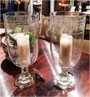Décoration de maison de luxe moderne, grand vase à bougie de table, verre cristal soufflé à la bouche, design artisanal pour mariage, baby shower, Ramadan