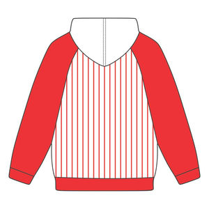 Año de Fundación KAP Jersey blanco Sudadera con capucha Mangas raglán Rojas Rayas a rayas Mezcla de algodón Ropa de fraternidad griega Divine Nine HBCU - Product Image 3