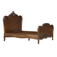 Cadre de lit double en noyer sculpté, style Louis XV français antique, pour chambre à coucher intérieure