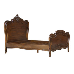 เตียงหลุยส์ทำจากไม้มะฮอกกานีคุณภาพสูงสีน้ำตาลเข้มและแกะสลักสำหรับเฟอร์นิเจอร์ห้องนอน - Product Image 2