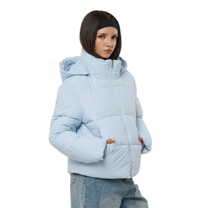 High Quality Slim Custom Women's Winter Bubble Puffer <b>Jacket</b> Casual Streetwear Hooded Thick Coat With Shiny Fabric New Condition - Product Image 6