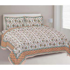 Drap de lit double king size imprimé floral marron avec 2 taies d'oreiller, ensemble de 3/4/6 pièces, drap plat avec rembourrage en coton - Product Image 1