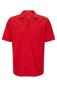 เสื้อเชิ้ตฮาวายแขนสั้นสำหรับผู้ชายสีแดงออกใหม่2024 - Product Image 2