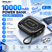 Batterie externe haute capacité 10000 mAh pour téléphone, charge rapide PD 22,5 W, entrée Type-C, affichage LED, batterie Li-polymère, nouveau produit