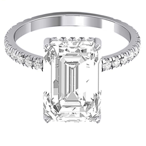 Bague de fiançailles pour femme en or 14K et diamants de laboratoire de 2.50 carats avec accent Halo solitaire - Product Image 1