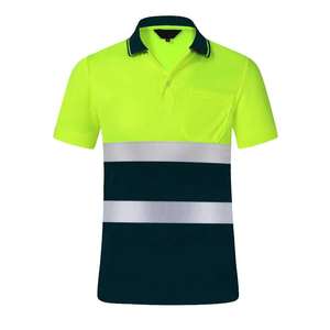 100% Cotton Reflective Safety Polo <b>T</b>-<b>shirt</b> With Short Sleeve Breathable Workwear Customized Logo Wholesale Prices - Product Image 6