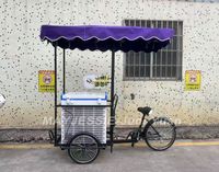 Vélo de vente ambulante de nourriture, chariot à glace, vélo avec congélateur solaire à vendre