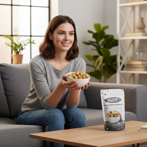 Nueces Makhana Tostadas Picantes con Sabor a Pimienta Negra, 50g, Sin Gluten, Bajas en Grasa, en Bolsa Doypack - Product Image 4