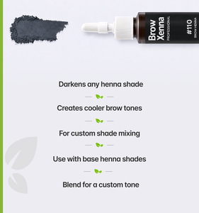 BrowXenna® Brow <b>Henna</b> Kit with Hyaluronic Mixing Base Included #110 Graphite Concentrate - Product Image 2